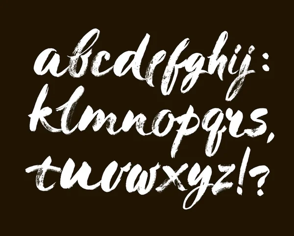 Vector acryl penseel stijl Hand getekende alfabet lettertype. ABC voor uw ontwerp, borstel belettering — Stockvector