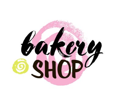 Pastane Dükkanı yazı, yazıt. Hat yazı tipografi rozeti. Vektör çizim ile dekoratif öğe.