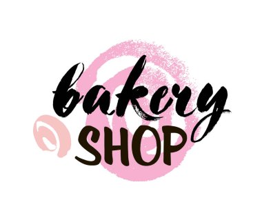 Pastane Dükkanı yazı, yazıt. Hat yazı tipografi rozeti. Vektör çizim ile dekoratif öğe.