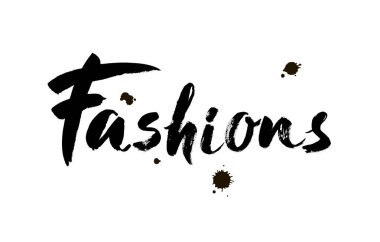 Moda. Vektör çizim el yazısı hat afiş. Moda yazı için sosyal medya içerik.