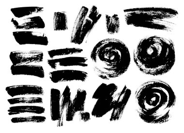 Siyah grungy vektör arka plan el boyaması. Fırça tasarım.