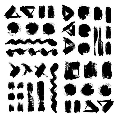 El desenleri çekilmiş. Soyut geometrik fırça darbeleri. Vektör. Boho tarzında tasarlanmış