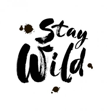 Vahşi el yazı tebrik kartı, tişört baskı, afiş, poster için yazılı kal. Motivasyon. Fırça dokusu. Vektör