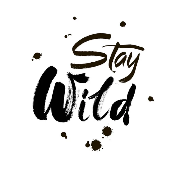 A(z) wild kézzel írott betűkkel, üdvözlőlap, póló nyomtatás, banner, plakát. Motivációs. Ecset textúráját. Vektor — Stock Vector