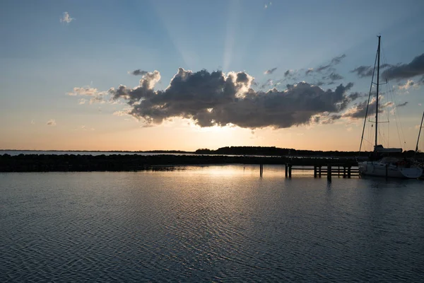 Sonnenuntergang Dnemark Klintholm Hafen — Foto de Stock