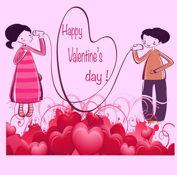 Valentine Day Concept Background Cute Affiches Salutations Saint Valentin Cadre — Photo