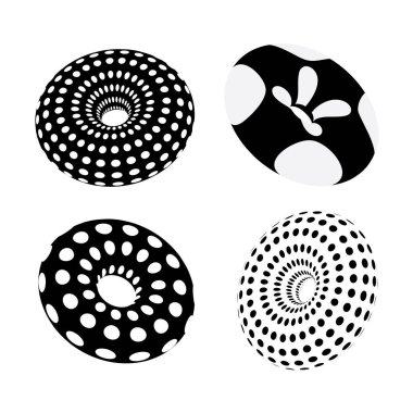 beyaz arkaplanda farklı torüsler