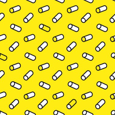 Sarı arka planda beyaz silindirik pürüzsüz desen