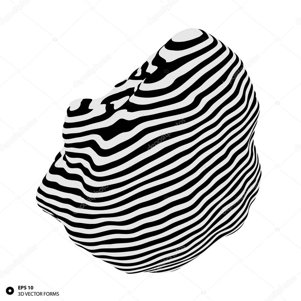 black and white abstract vector form