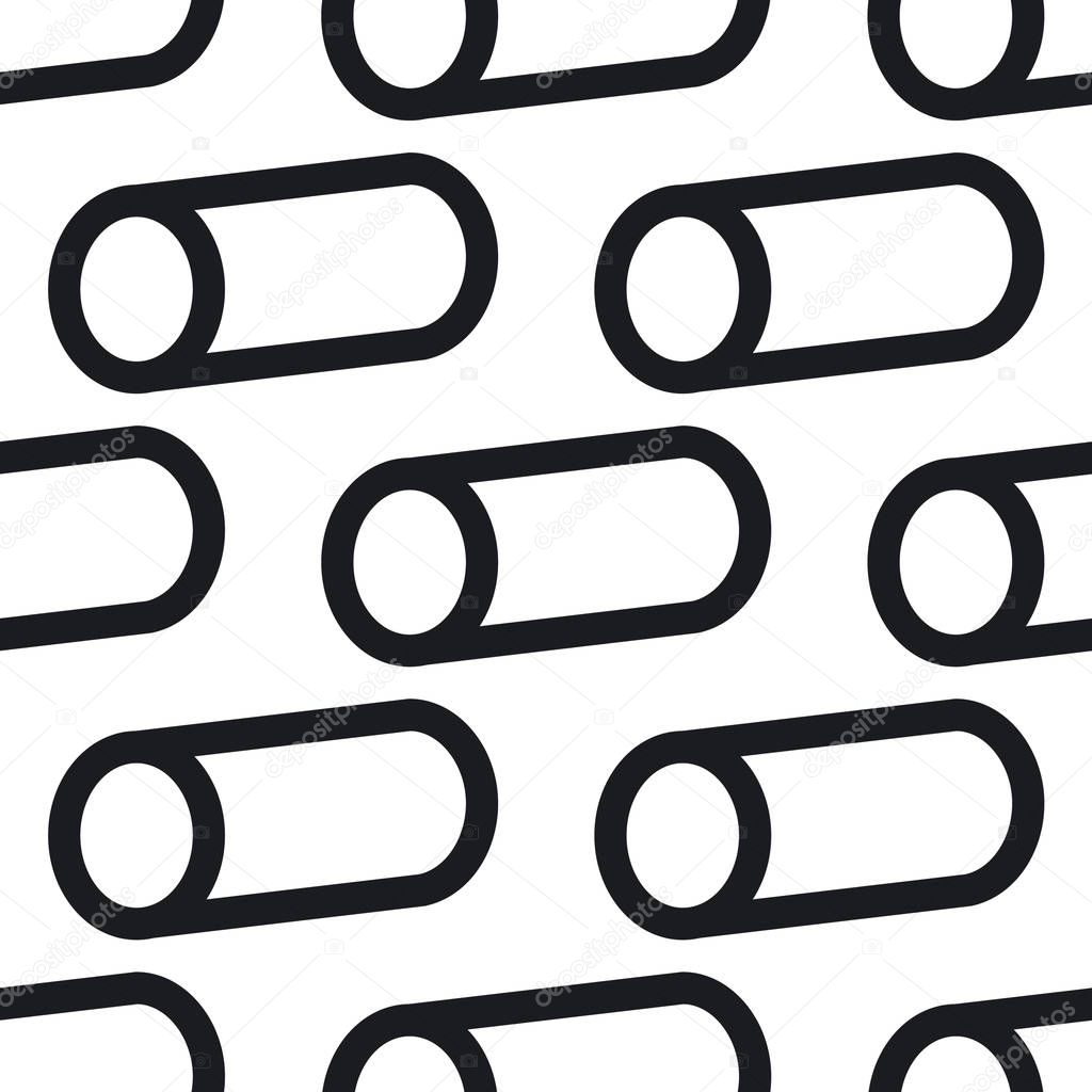 black and white seamless pattern with cylinders