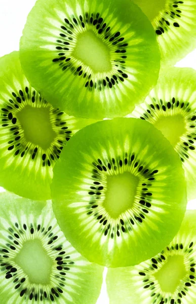 Sliced Kiwi fruit isolated on white background cutout — Stock Photo, Image