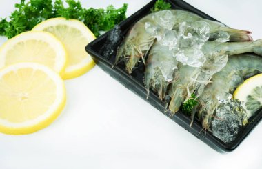 Beyaz arkaplanda karides