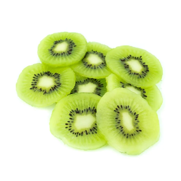 Fructe tăiate kiwi izolate pe decuparea fundalului alb — Fotografie, imagine de stoc