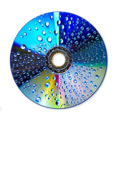 Gotas de água em CD dvd — Fotografia de Stock