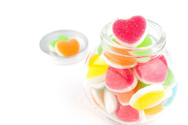 Heart Candies Coated Sugar Heart Colorful Sweet Candies Sugar Heart — Stock Photo, Image