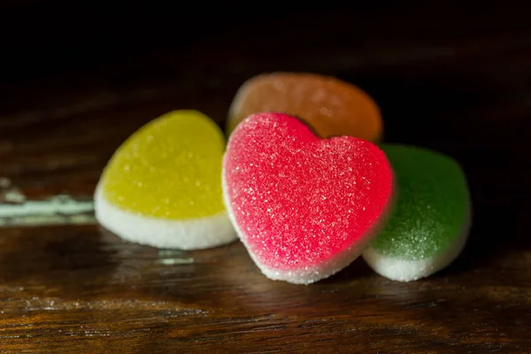 Doces Coração Revestidos Com Açúcar Doces Doces Coloridos Coração Doces — Fotografia de Stock