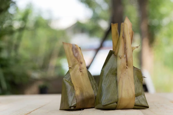 Steamed Flour Coconut Filling Kanom Sai Sai Thai Dessert — Stock Photo, Image