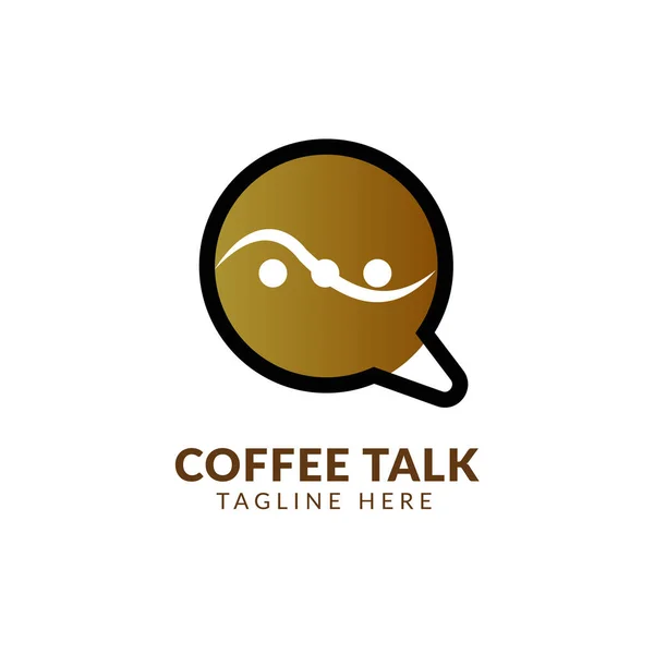 Cafe Chat Logo Design Sablon, kávé talk chat buborék bögre logó vektor letöltés — Stock Vector