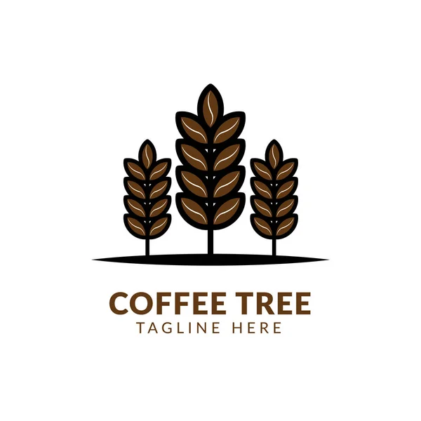 Tree Coffee Logo Design Sablon, Kézzel rajzolt grafikus kávéfa gabonával. Vektoros illusztráció címkékhez, csomagokhoz, logótervezéshez. — Stock Vector