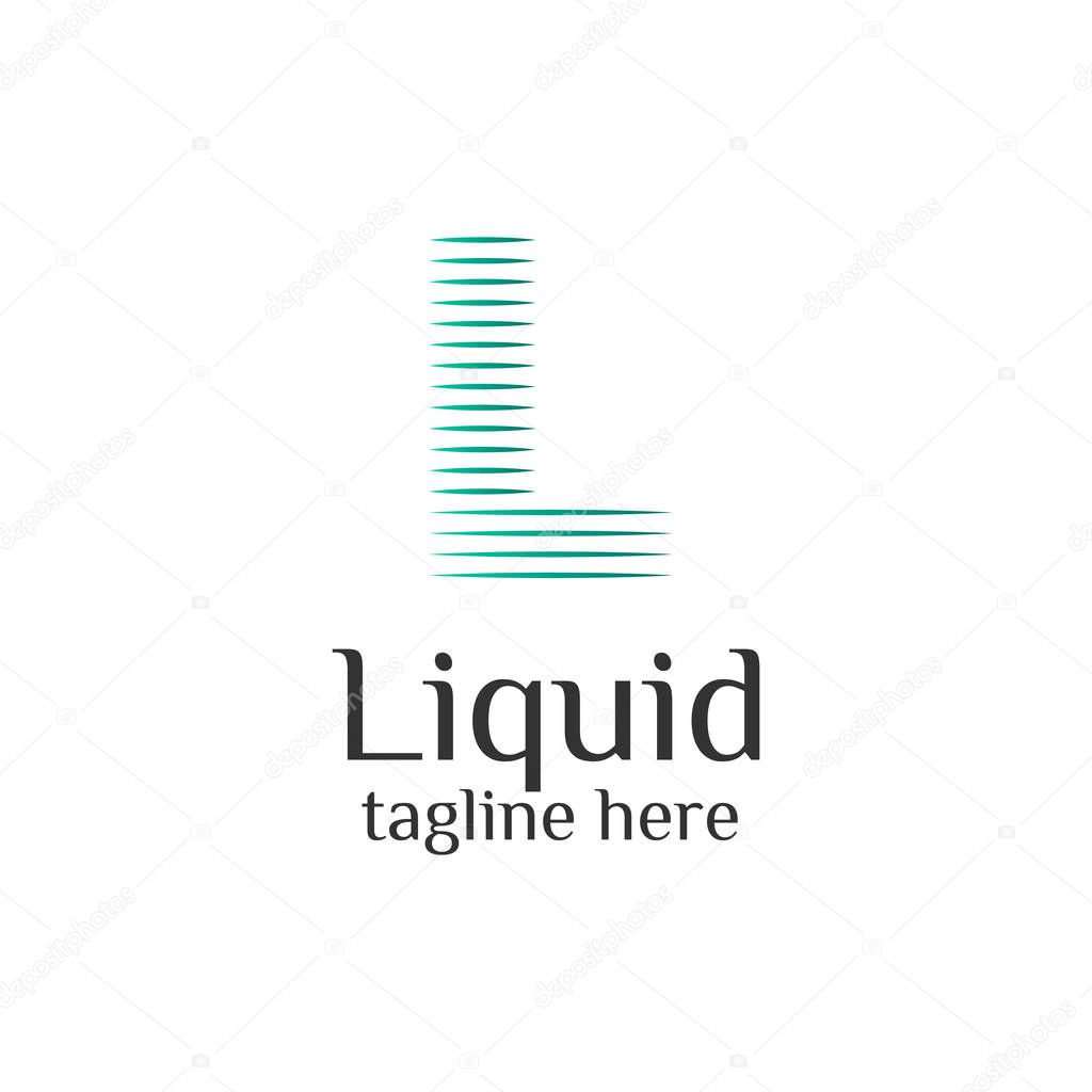 minimalist Letter L With wave Water Logo Template