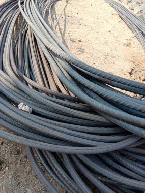 İnşaat için güçlü demir çubuk.