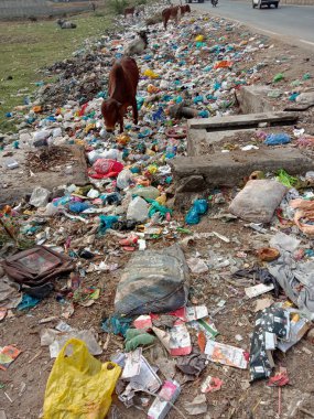 Yol kenarındaki çöp yığını daha fazla kirlilik üretiyor