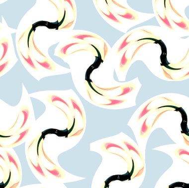 pembe ve gökyüzü mavi makas ve eğri şekilsiz desen 