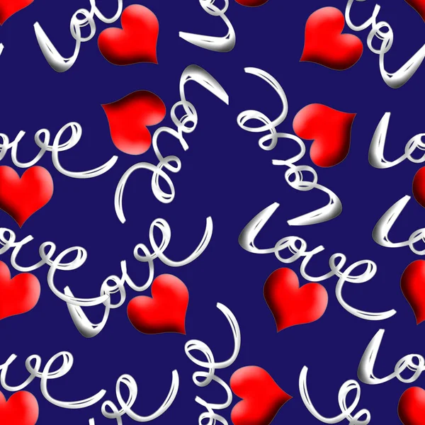 love word and love shape seamless pattern