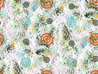 turuncu ve gökyüzü mavi iş dalgasız desenli 