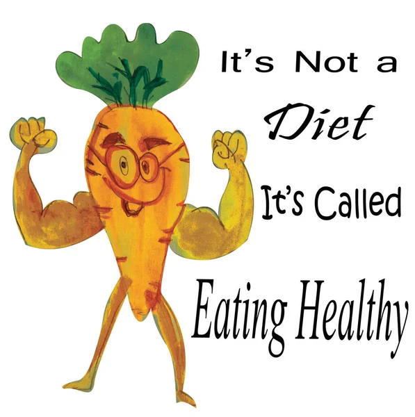 Healthy Carrot Clip Cartoon Design — Stock Photo, Image