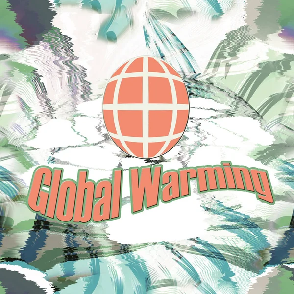 Abstrakcyjne Tło Tekst Globalnego Ocieplenia Kształcie Ziemi — Zdjęcie stockowe