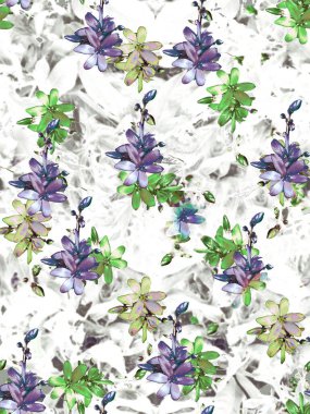 soyut çiçek tabanlı yamalı cam efekti pürüzsüz desen tasarımı