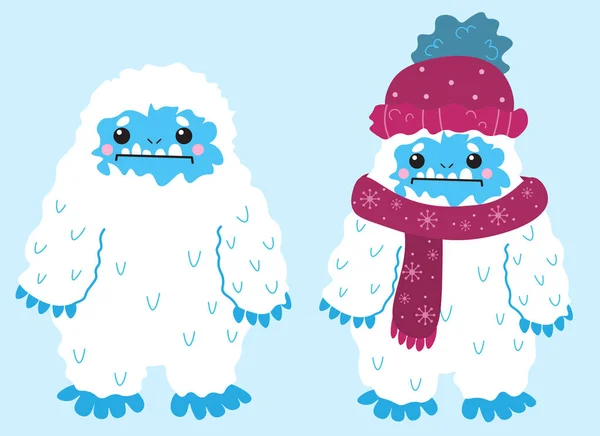 Leuke sneeuw yeti vector afbeelding. Geïsoleerd op lichte achtergrond — Stockvector