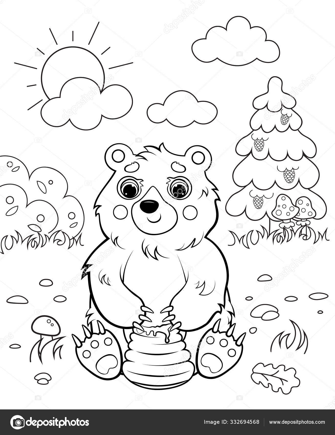 Desenho De Imagem Vetorial Um Animal Urso Páginas Para Colorir