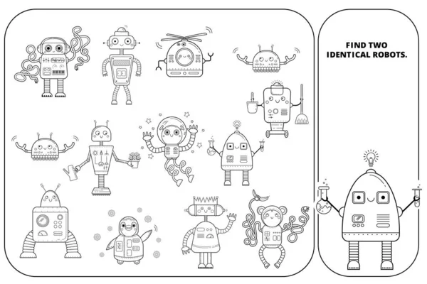 jogo de sombras com desenhos animados de robôs para colorir página do livro  6323784 Vetor no Vecteezy