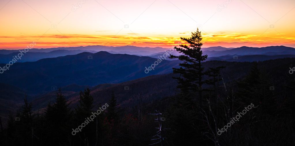 Clingman's Dome Smoky Mountains Sunset