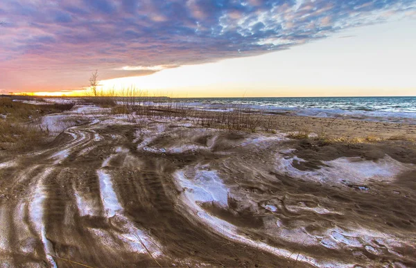 Winter große Seen Strand Hintergründe — Stockfoto