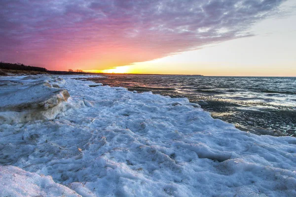 Фон Великих озер Зимнего побережья — стоковое фото