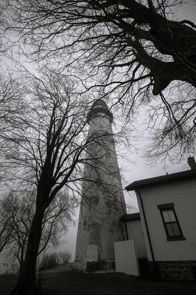 Farol assombrado dos Grandes Lagos Michigan — Fotografia de Stock