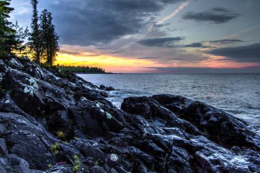 Northern Michigan Lake Superior Sunset clipart