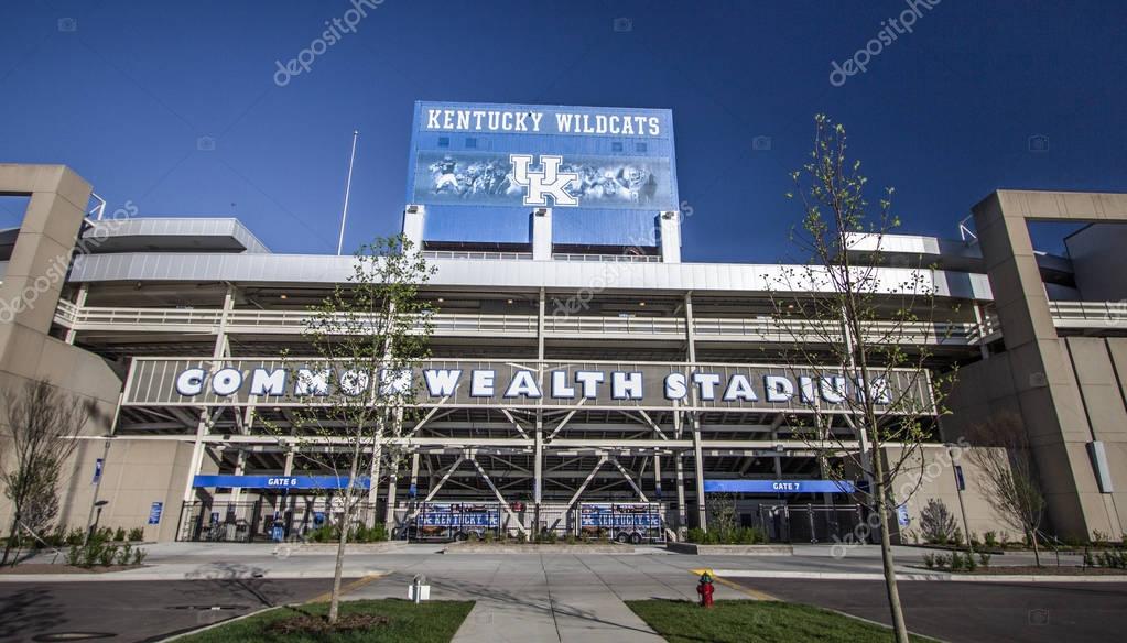 Lexington, Kentucky, USA - April 22, 2016: Entrance to the Commonwealth Stadium in Lexington, Kentucky. The stadium is home to University of Kentucky Wildcats football team.