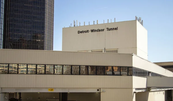 Toegang Tot Detroit Windsor Tunnel Die Michigan Verenigde Staten Ontario — Stockfoto