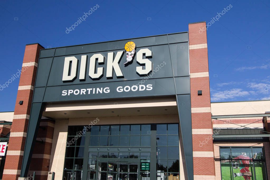 Fort Gratiot, Michigan, USA - May 30, 2017: Entrance and company logo to Dicks's Sporting Goods Store.