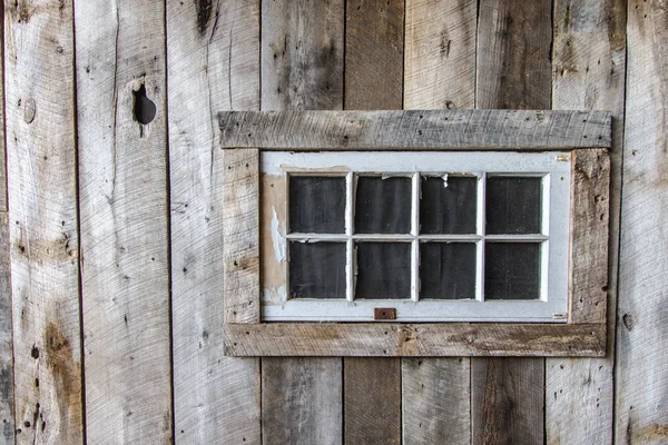 Rustic Window Wall Background Weathered Wood Building Exterior Wall Window — Stock Photo, Image