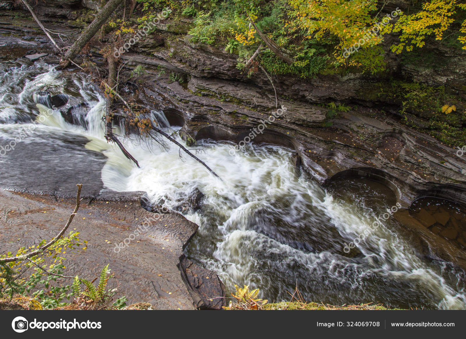 Upper Peninsula Michigan Waterfalls Waterfall Presque Isle River