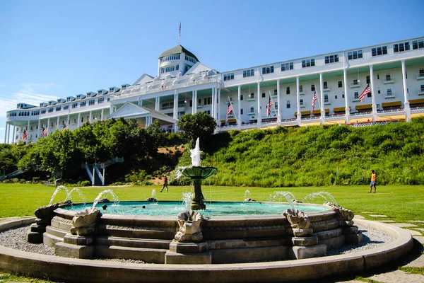 Wyspa Mackinac Michigan Usa Lipca 2015 Wygląd Zabytkowego Grand Hotelu — Zdjęcie stockowe