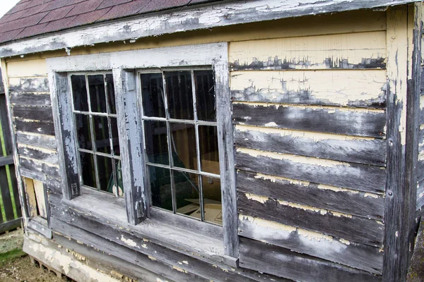 Old Garden Shed Mur Extérieur Altéré Ancien Hangar Dépendances — Photo