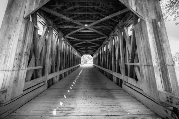 One Lane Bridge Interior Fallasburg Covered Bridge Michigan Historic One — 스톡 사진