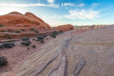 Nevada Desert Landscape. Desert landscape at the Valley Of Fire State Park located about one hour from Las Vegas, Nevada. clipart