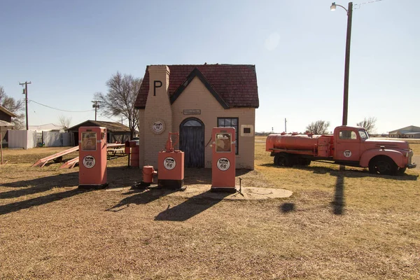 Mclean Texas Usa February 2020 Historic Phillips Gas Station Built — Stock Photo, Image